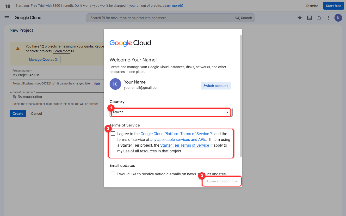 Step 5: Create your first project in Google Cloud